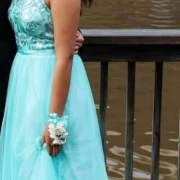 Turquoise Ballgown Prom Dress - Picture 4 of 5